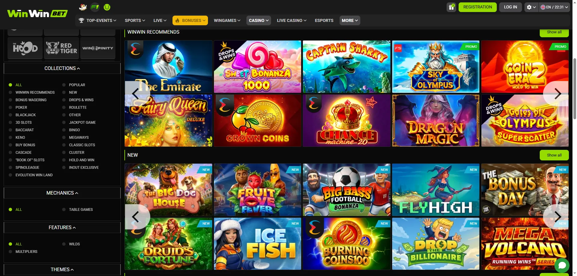 Slots e jogos de casino na winwin bet — mais de 3.500 títulos