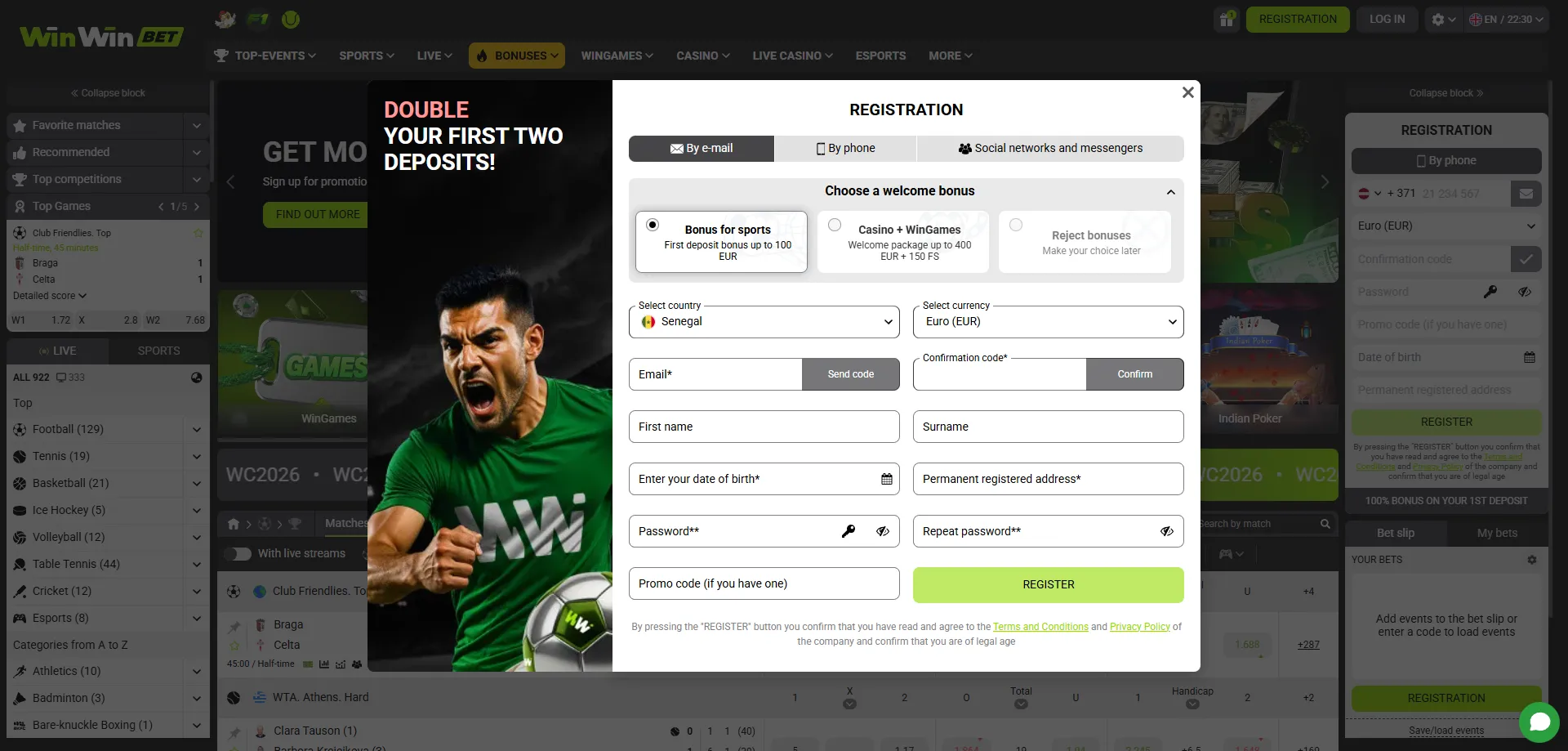 Como criar conta na winwin bet casino — passo a passo